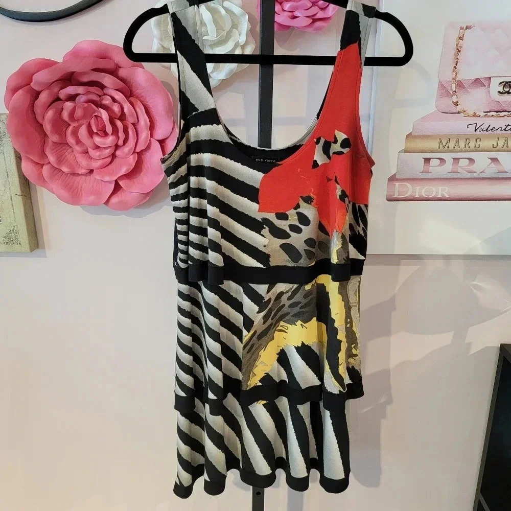 Eva Varro Tiered Animal Print Dress/Tunic